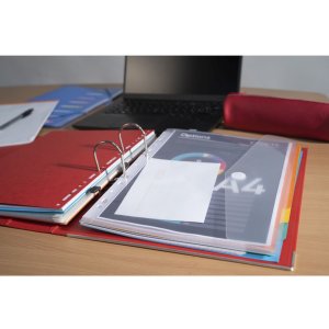5 tasche portadepliant perforate in pp con chiusura a velcro - a4