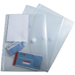 5 tasche portadepliant perforate in pp con chiusura a velcro - a4