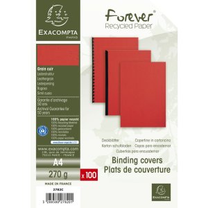 Confezione da 100 - Evercover A4 270g rosso