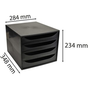 Cassettiera ECOBOX con 4 cassetti - Nero