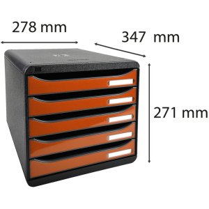 BIG-BOX PLUS - Nero-mandarino lucido 347x278x271 mm
