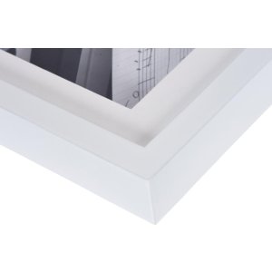 30x40 cm PIANO cornice in legno bianca con passe-partout