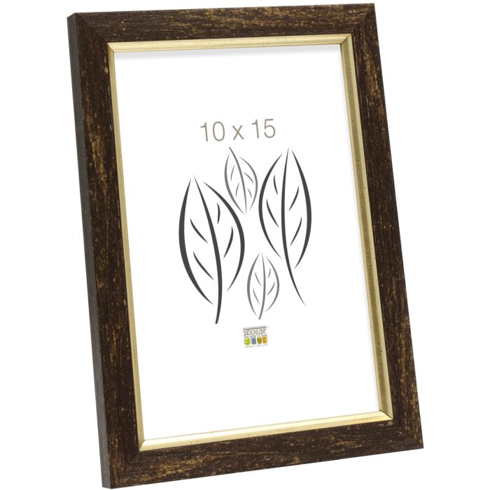 Cornice in plastica S46A nera con oro 13x18 cm