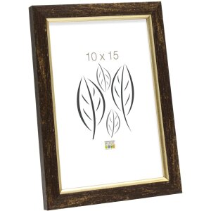 Cornice in plastica S46A nera con oro 18x24 cm