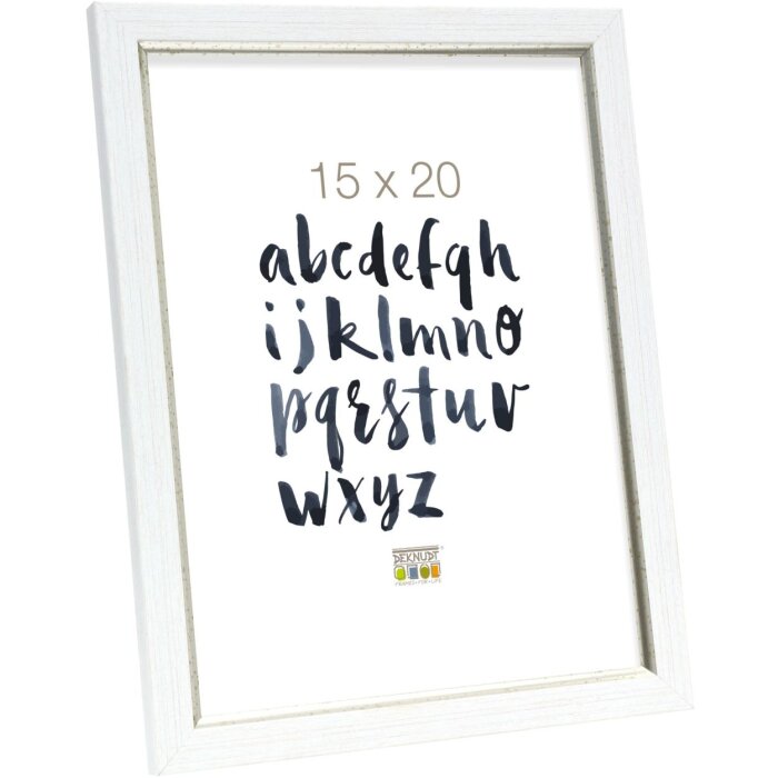 Cornice in plastica S46A bianca con argento 10x15 cm