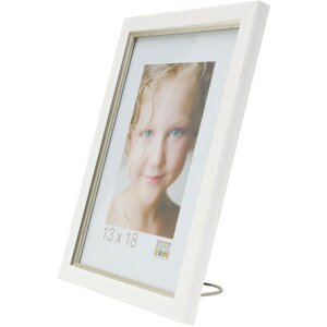 Cornice in plastica S46A bianca con argento 10x15 cm