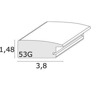 Cornice in legno S53G nero effetto pittore 50x50 cm