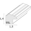 Cornice ornamentale S95L 13x13 cm bianco