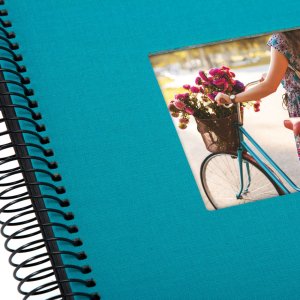 Goldbuch Album a spirale Bella Vista turchese 20x20 cm 40 pagine nere