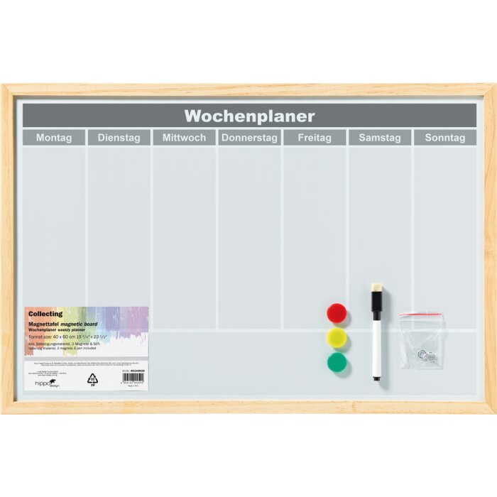 Lavagna magnetica Weekly Planner 40x60 cm