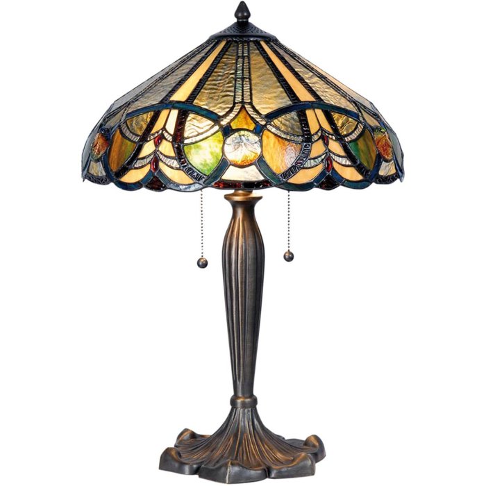 Lampada da tavolo Tiffany Ø 41x61 cm color marrone