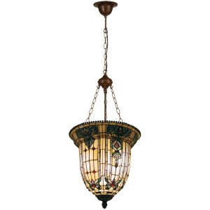 Lampada a sospensione Tiffany 41x126 cm colorata