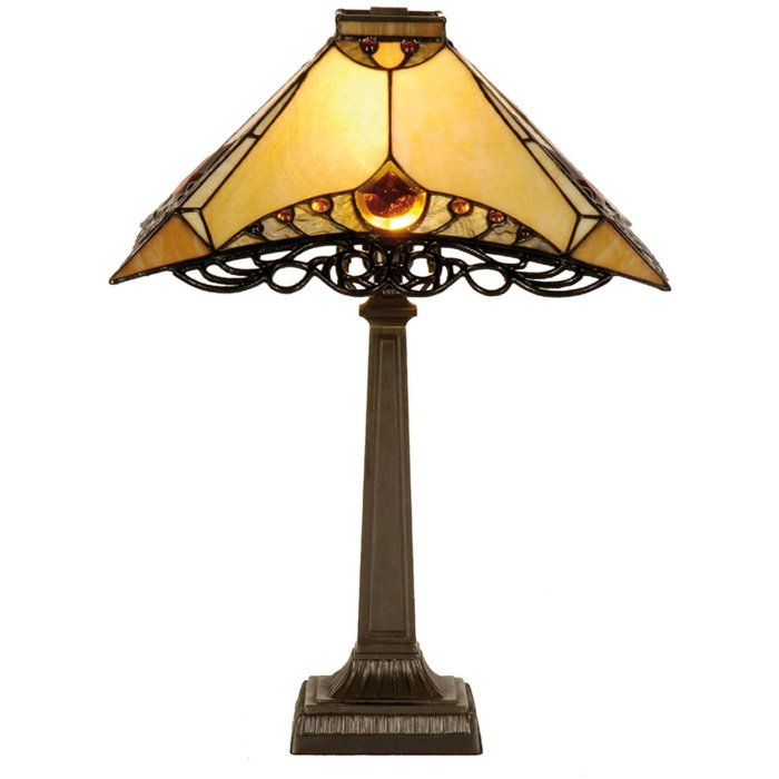 Lampada da tavolo Tiffany Ø 50x49 cm color natura