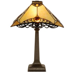 Lampada da tavolo Tiffany Ø 50x49 cm color natura