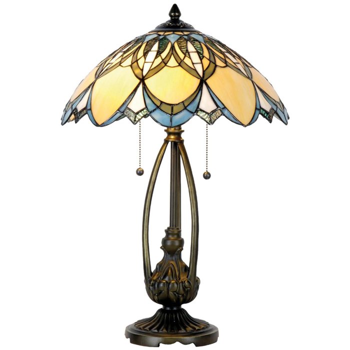LumiLamp Lampada da tavolo Tiffany Ø 40x60 cm color blu
