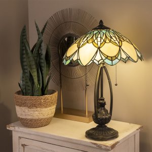 LumiLamp Lampada da tavolo Tiffany Ø 40x60 cm color blu