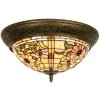 Lumilamp 5LL-5350 Lampada da soffitto Tiffany Ø 38x19 cm Beige Fiori di vetro rosa Triangolo