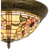 Lumilamp 5LL-5350 Lampada da soffitto Tiffany Ø 38x19 cm Beige Fiori di vetro rosa Triangolo