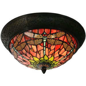Plafoniera Tiffany Ø 38x19 cm giallo