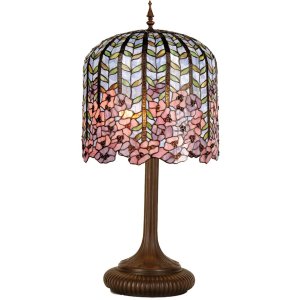 Lampada da tavolo Tiffany Ø 40x84 cm color rosa