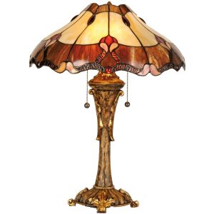 Lampada da tavolo Tiffany Ø 40x53 cm color marrone