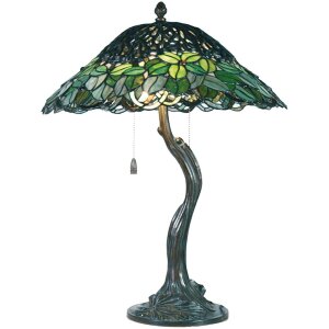 Lampada da tavolo Tiffany Ø 47x58 cm di colore verde