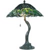 Lampada da tavolo Tiffany Ø 47x58 cm di colore verde