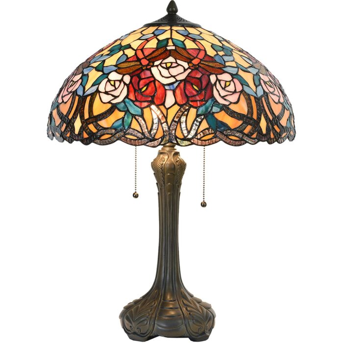 Lampada da tavolo Tiffany Ø 46x64 cm di colore rosso