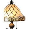 LumiLamp 5LL-5408 Lampada da tavolo Tiffany Ø 36x62 cm Triangolo di vetro marrone beige