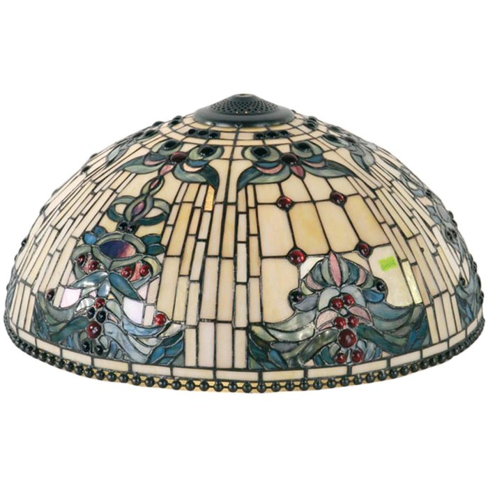 LumiLamp 5LL-5424 Paralume Tiffany Ø 50 cm Beige Blu Vetro Semicircolare