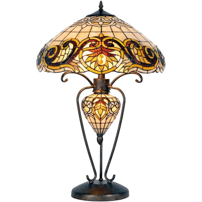 Lampada da tavolo Tiffany Ø 46x76 cm di colore giallo