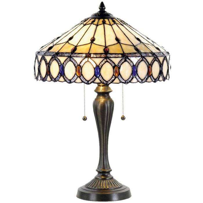 Lampada da tavolo Tiffany Ø 40x58 cm color natura