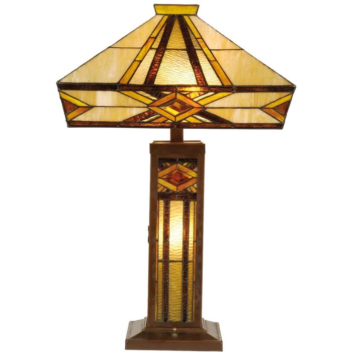 Lampada da tavolo Tiffany 42x71 cm di colore giallo