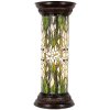 LumiLamp 5LL-5539 Colonna Tiffany Ø 31x78 cm Verde Fiori di vetro bianco Rotondo