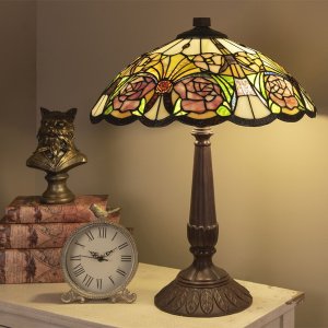 Lampada da tavolo Tiffany Ø 44x57 cm color viola