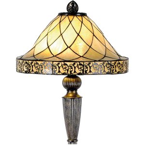 LumiLamp 5LL-5613 Lampada da terra Tiffany Ø 46x168 cm Lampada da terra triangolo in vetro beige