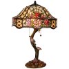 LumiLamp 5LL-5631 Lampada da tavolo Tiffany Ø 45x62 cm Fiori di vetro rosa verde
