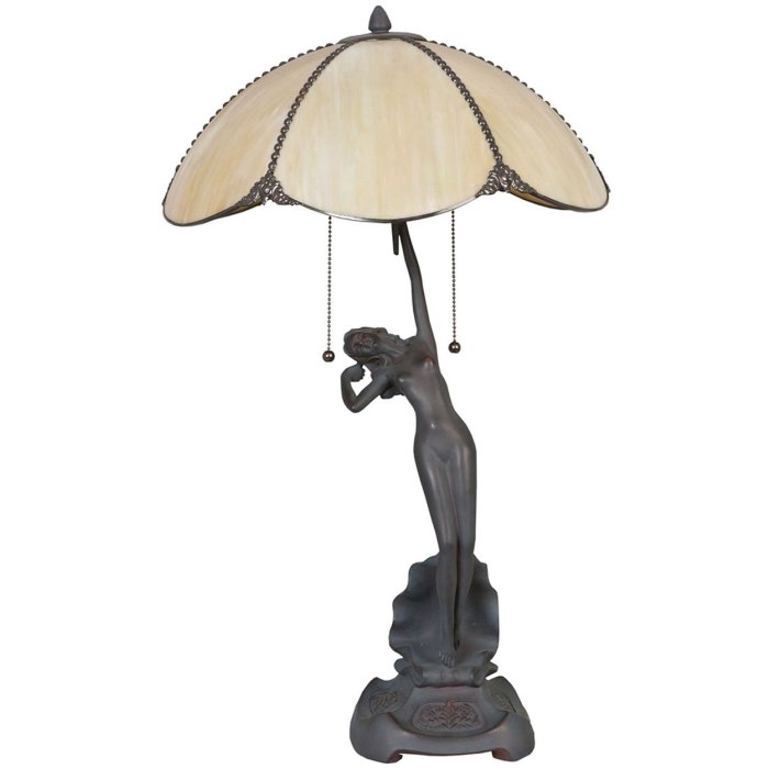 LumiLamp 5LL-5719 Lampada da tavolo Tiffany Ø 41x70 cm Lampada da tavolo in vetro beige