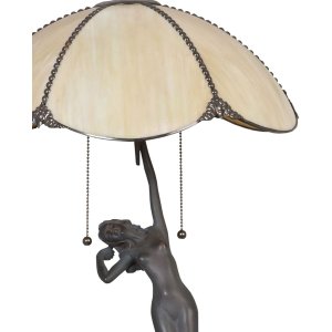 LumiLamp 5LL-5719 Lampada da tavolo Tiffany Ø 41x70 cm Lampada da tavolo in vetro beige