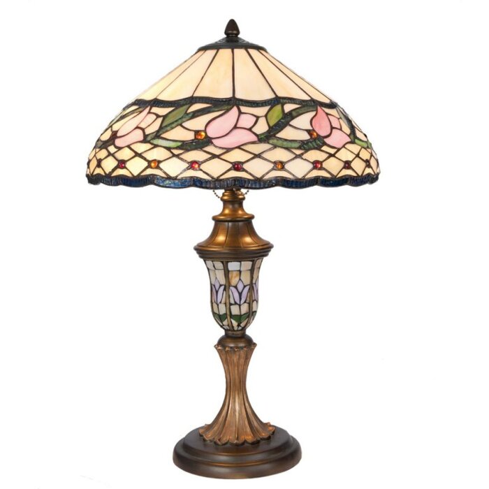 LumiLamp 5LL-5774 Lampada da tavolo Tiffany Ø 40x60 cm color rosa