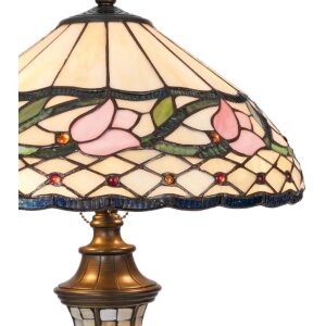 LumiLamp 5LL-5774 Lampada da tavolo Tiffany Ø 40x60 cm color rosa