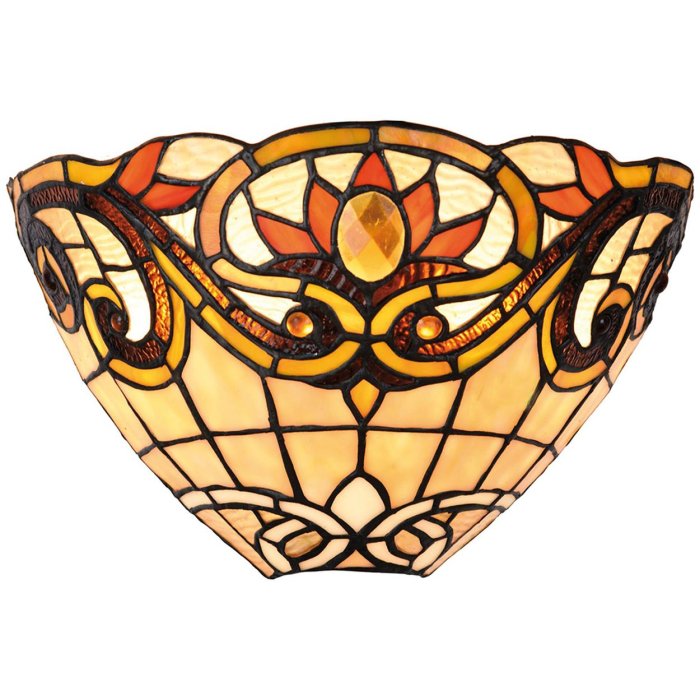 LumiLamp 5LL-5778 Lampada da parete Tiffany 30x15x20 cm Giallo Marrone Metallo Vetro Triangolo