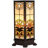 LumiLamp 5LL-5780 Lampada da tavolo Tiffany 18x18x45 cm Beige Brown Glass Square