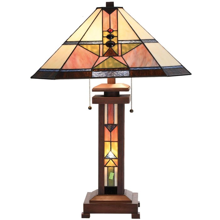Lampada da tavolo Tiffany 48,5x69 cm color rosa
