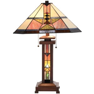 Lampada da tavolo Tiffany 48,5x69 cm color rosa