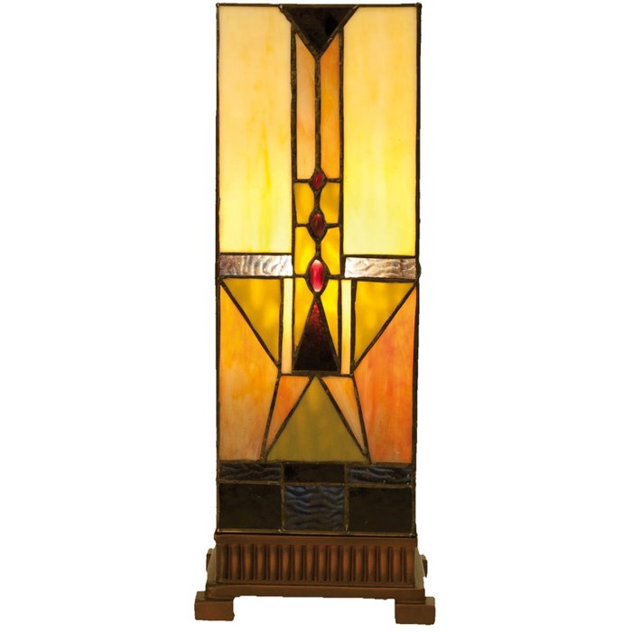 Lampada da tavolo Tiffany 18x45 cm marrone