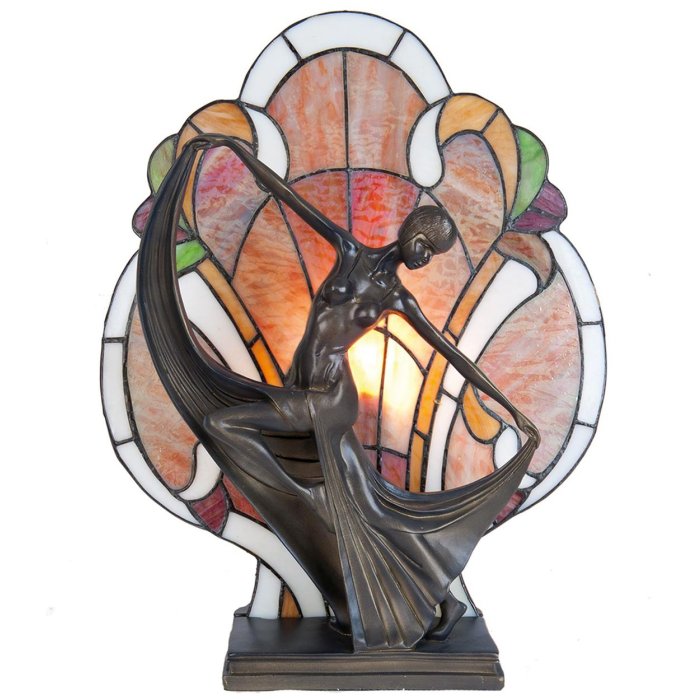 Lampada da tavolo Tiffany 35x15x44 cm color marrone