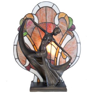 Lampada da tavolo Tiffany 35x15x44 cm color marrone