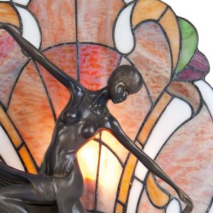 Lampada da tavolo Tiffany 35x15x44 cm color marrone