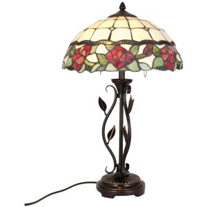 Lampada da tavolo Tiffany 35x61 cm di colore rosso